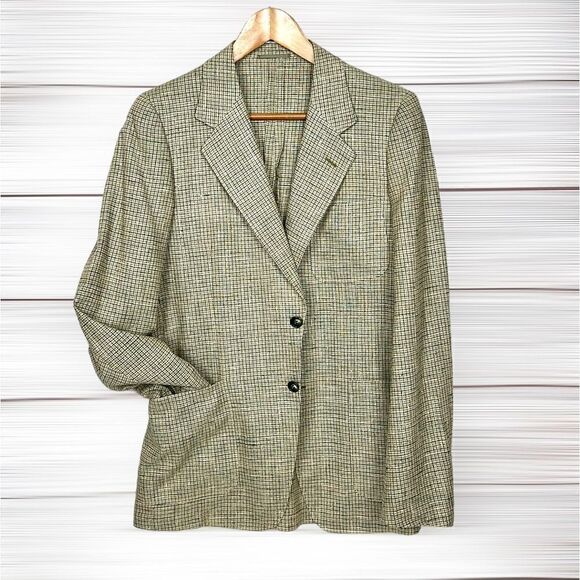 CERRUTI 1881 Lightweight Blazer Silk Taupe Single Breasted Fitted 34L vintage - Picture 1 of 16
